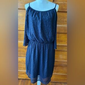 Emma & Michele Navy Blue Cold Shoulder Dress